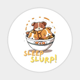 cute Puppies : Sleep Sluurp! Magnet